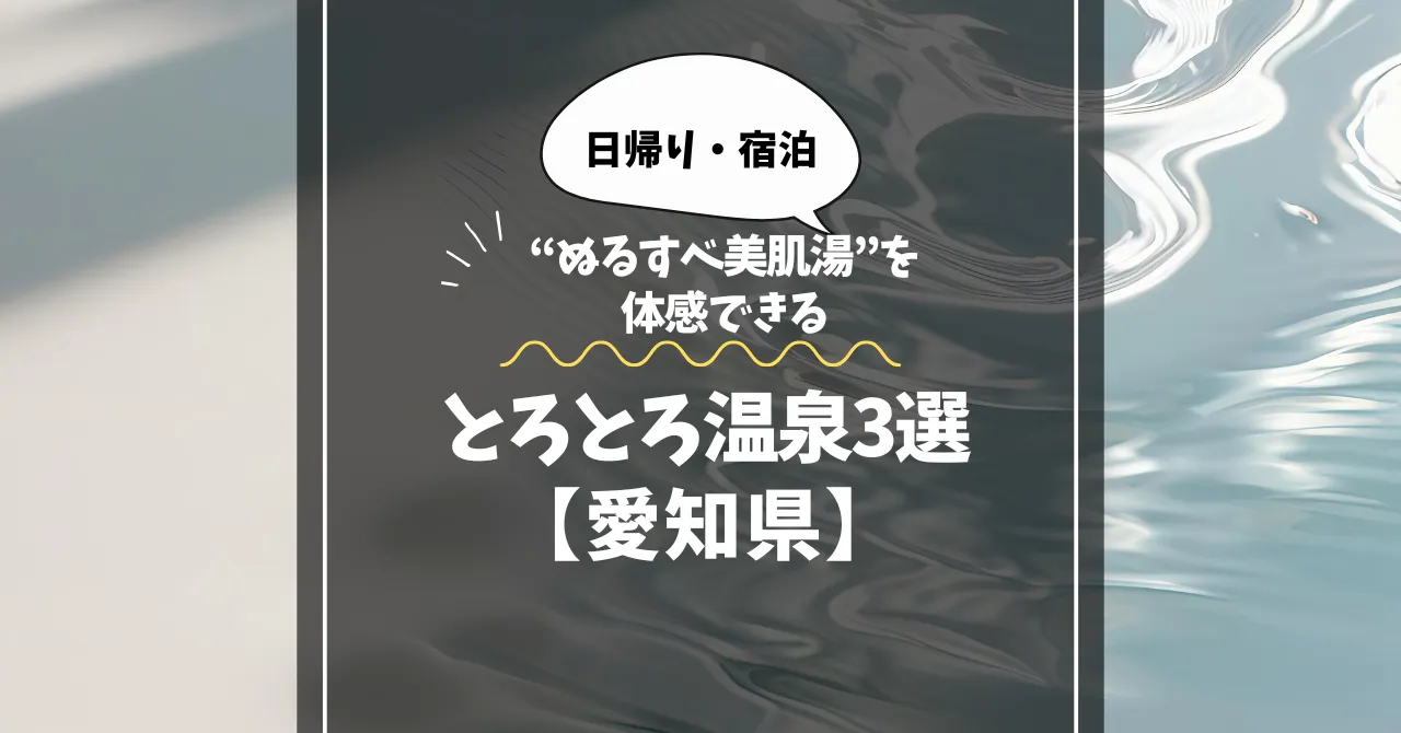 とろとろ温泉【愛知県】日帰りでも体感できる“ぬるすべ美肌湯”3選
