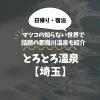 とろとろ温泉【埼玉】強アルカリ美肌湯を日帰り・宿泊で体感｜マツコで話題の都幾川温泉も紹介